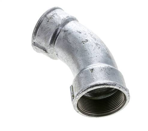 45deg Angled Fitting Rp2'' Female Cast Iron 25bar (351.25psi)