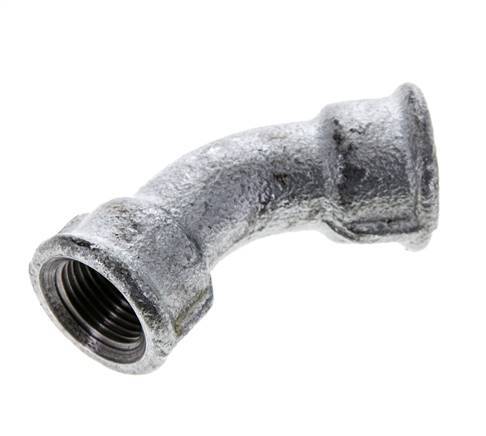 45deg Angled Fitting Rp3/8'' Female Cast Iron 25bar (351.25psi) [2 Pieces]