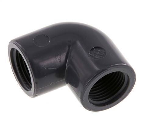 90deg Angled Fitting Rp3/8'' Female PVC-U 16bar (224.8psi) EN 1452-3 [5 Pieces]