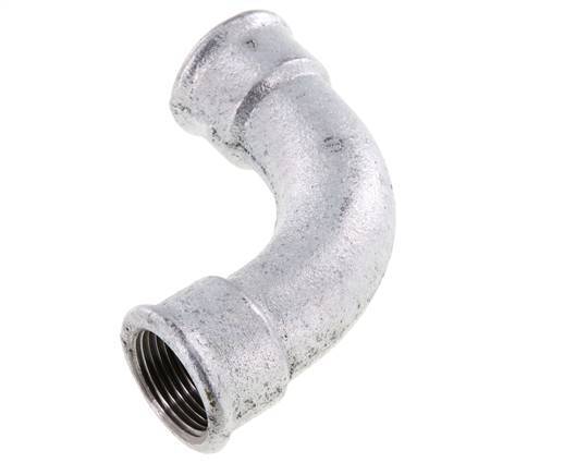 90deg Angled Fitting Rp1'' Female Long Cast Iron 25bar (351.25psi)