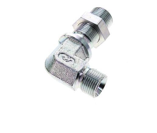 90deg Angled Fitting G3/8'' Bulkhead High Pressure Steel 60° Cone 325bar (4566.25psi) Hydraulic