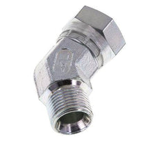 45deg Angled Fitting G3/8'' Female x Male High Pressure Steel 60° Cone 325bar (4566.25psi) Hydraulic