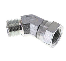 45deg Angled Fitting G3/8'' Female x Male High Pressure Steel 60° Cone 325bar (4566.25psi) Hydraulic