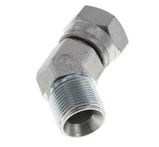 45deg Angled Fitting G3/4'' Female x Male High Pressure Steel 60° Cone 175bar (2458.75psi) Hydraulic
