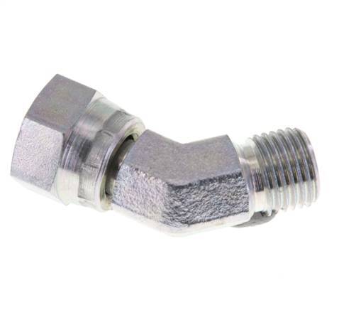45deg Angled Fitting G1/4'' Female x Male High Pressure Steel 60° Cone 350bar (4917.5psi) Hydraulic
