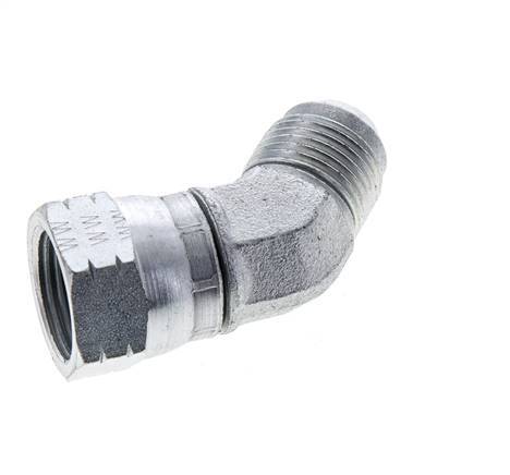 45deg JIC Angled Fitting UNF 7/8''-14 Male x Female Steel 210bar (2950.5psi)