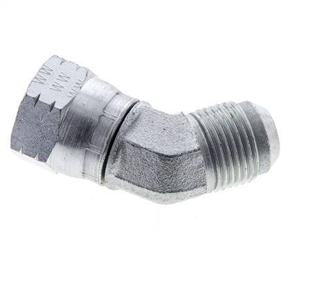 45deg JIC Angled Fitting UNF 7/8''-14 Male x Female Steel 210bar (2950.5psi)