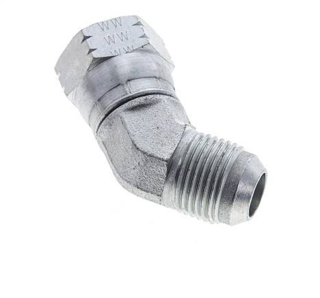 45deg JIC Angled Fitting UNF 7/8''-14 Male x Female Steel 210bar (2950.5psi)