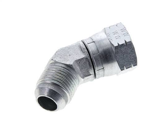 45deg JIC Angled Fitting UNF 7/8''-14 Male x Female Steel 210bar (2950.5psi)