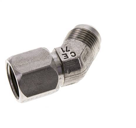 45deg JIC Angled Fitting UNF 7/8''-14 Male x Female Stainless Steel 210bar (2950.5psi)