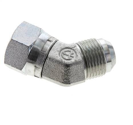 45deg JIC Angled Fitting UN 1-1/16''-12 Male x Female Steel 210bar (2950.5psi)