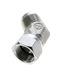 45deg JIC Angled Fitting UN 1-1/16''-12 Male x Female Steel 210bar (2950.5psi)