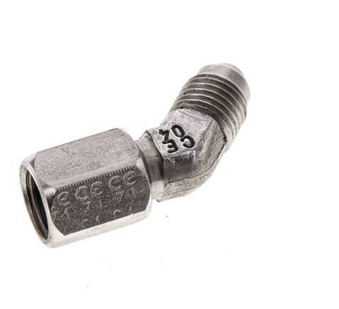 45deg JIC Angled Fitting UNF 7/16''-20 Male x Female Stainless Steel 310bar (4355.5psi)