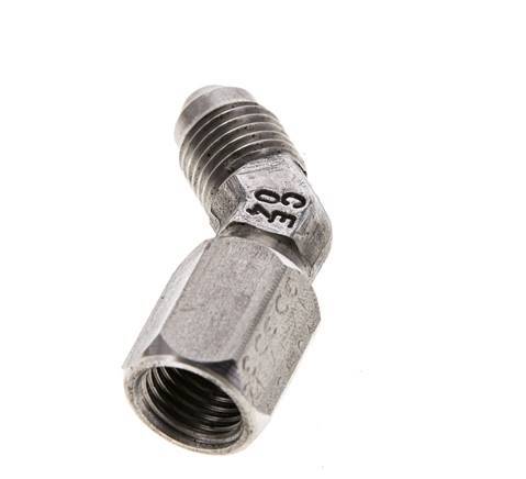 45deg JIC Angled Fitting UNF 7/16''-20 Male x Female Stainless Steel 310bar (4355.5psi)