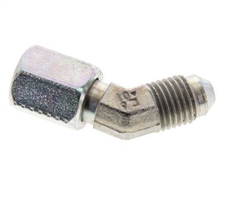 45deg JIC Angled Fitting UNF 7/16''-20 Male x Female Steel 310bar (4355.5psi)