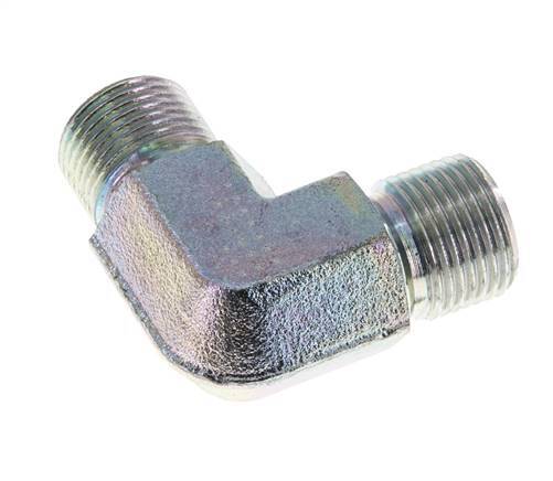 90deg Angled Fitting G3/8'' High Pressure Steel 60° Cone 325bar (4566.25psi) Hydraulic