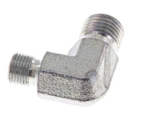 90deg Angled Reducing Fitting G1/8'' x G1/4'' High Pressure Steel 60° Cone 350bar (4917.5psi) Hydraulic