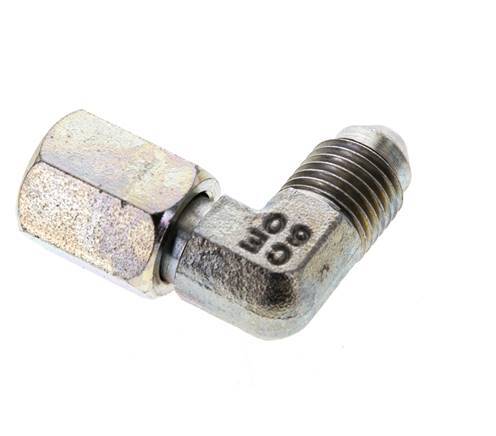 90deg JIC Angled Fitting UNF 7/16''-20 Male x Female Steel 310bar (4355.5psi)