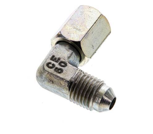 90deg JIC Angled Fitting UNF 7/16''-20 Male x Female Steel 310bar (4355.5psi)