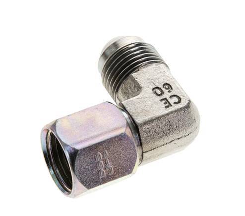 90deg JIC Angled Fitting UNF 3/4''-16 Male x Female Steel 275bar (3863.75psi)