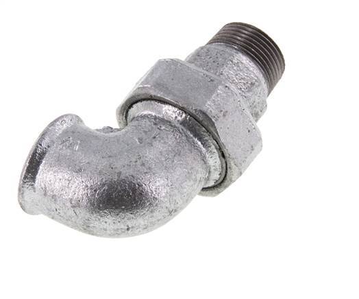 90deg Angled Union Connector 1'' Male R x Female Rp Cast Iron Flat Seal Centellen 25bar (351.25psi)