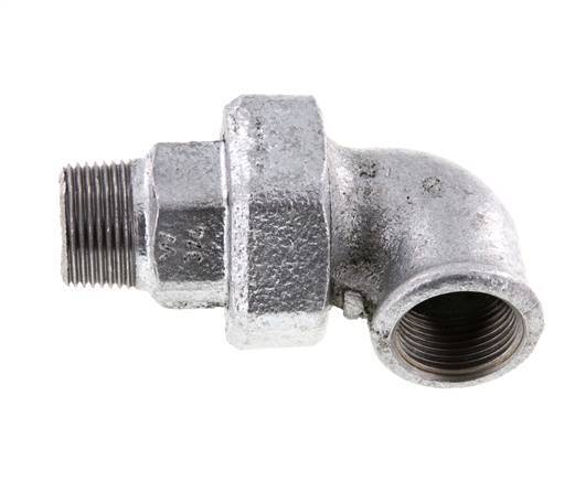 90deg Angled Union Connector 3/4'' Male R x Female Rp Cast Iron Flat Seal Centellen 25bar (351.25psi)