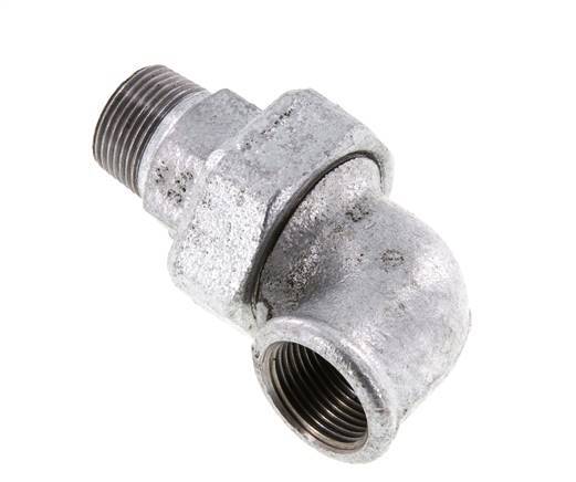 90deg Angled Union Connector 3/4'' Male R x Female Rp Cast Iron Flat Seal Centellen 25bar (351.25psi)
