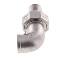 90deg Angled Union Connector 1/2'' Male R x Female Rp Stainless Steel Flat Seal PTFE 16bar (224.8psi)