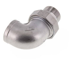 90deg Angled Union Connector 1 1/4'' Male R x Female Rp Stainless Steel Flat Seal PTFE 16bar (224.8psi)