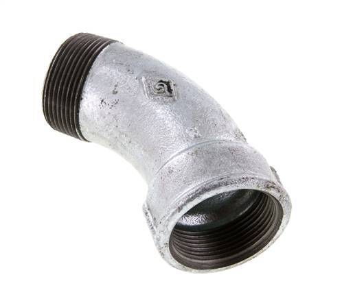 Elbow Fitting 45deg R1 1/2'' Male x Rp1 1/2'' Female Cast Iron 25bar (351.25psi)