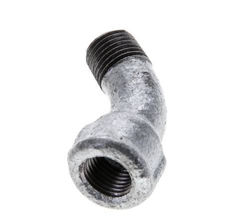 Elbow Fitting 45deg R1/4'' Male x Rp1/4'' Female Cast Iron 25bar (351.25psi) [2 Pieces]