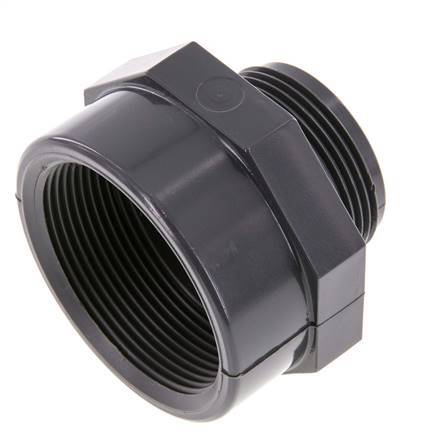 Reducing Adapter G1 1/2'' Male x Rp2'' Female PVC-U 16bar (224.8psi) EN 1452-3 [2 Pieces]