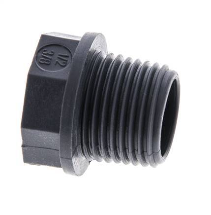 Reducing Ring G3/8'' Female x G1/2'' Male Polypropylene (pp) 10bar (140.5psi) FDA 25mm Hex [2 Pieces]