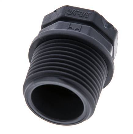 Reducing Ring G3/8'' Female x G3/4'' Male Polypropylene (pp) 10bar (140.5psi) FDA 27mm Hex [2 Pieces]