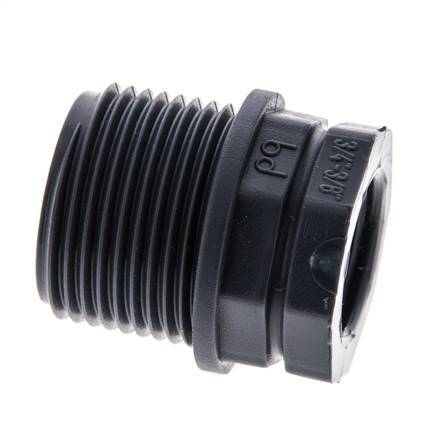 Reducing Ring G3/8'' Female x G3/4'' Male Polypropylene (pp) 10bar (140.5psi) FDA 27mm Hex [2 Pieces]