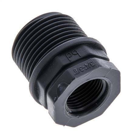 Reducing Ring G3/8'' Female x G3/4'' Male Polypropylene (pp) 10bar (140.5psi) FDA 27mm Hex [2 Pieces]
