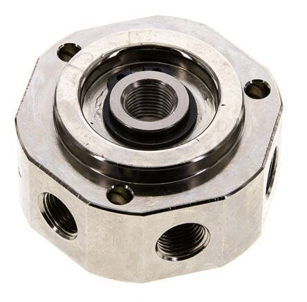 6-Way Rotary Joint 1/8'' x3/8'' Nickel-plated Brass PUR 12bar (168.6psi)