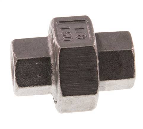 Union Straight Connector Rp1/8'' Female Stainless Steel Flat Seal PTFE 16bar (224.8psi)