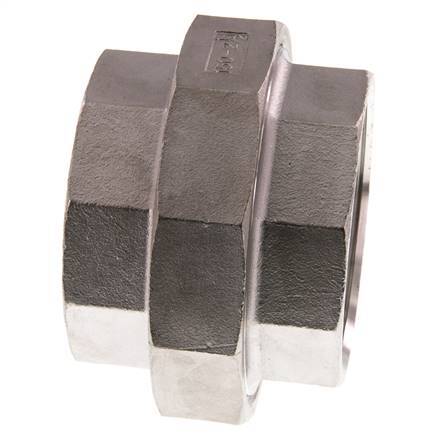 Union Straight Connector Rp2 1/2'' Female Stainless Steel Flat Seal PTFE 16bar (224.8psi)