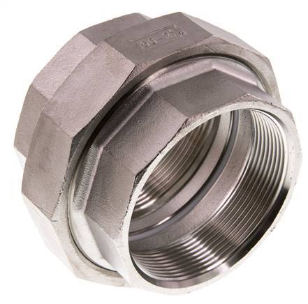 Union Straight Connector Rp2 1/2'' Female Stainless Steel Flat Seal PTFE 16bar (224.8psi)