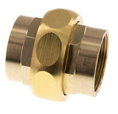 Union Straight Connector Rp1 1/2'' Female Brass Flat Seal Centellen 16bar (224.8psi)