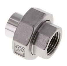 Union Straight Connector Rp1/2'' Female x 21.3mm Weld End Stainless Steel Conical Seal 16bar (224.8psi)