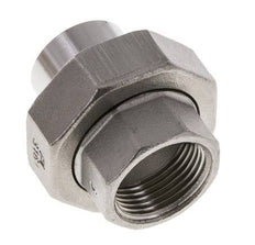 Union Straight Connector Rp3/8'' Female x 17.2mm Weld End Stainless Steel Flat Seal PTFE 150bar (2107.5psi)