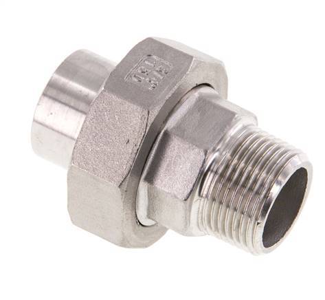 Union Straight Connector R3/4'' Male x 26.9mm Weld End Stainless Steel Conical Seal 16bar (224.8psi)
