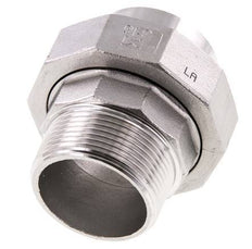Union Straight Connector R1 1/2'' Male x 48.3mm Weld End Stainless Steel Flat Seal PTFE 16bar (224.8psi)