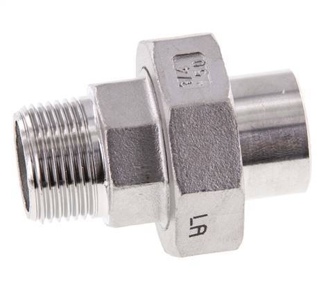 Union Straight Connector R3/4'' Male x 26.9mm Weld End Stainless Steel Flat Seal PTFE 16bar (224.8psi)