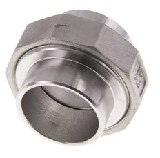 Union Straight Connector 48.3mm Weld End Stainless Steel Conical Seal 16bar (224.8psi)