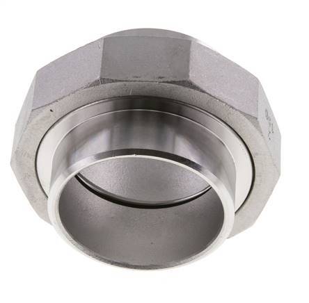 Union Straight Connector 60.3mm Weld End Stainless Steel Flat Seal PTFE 16bar (224.8psi)