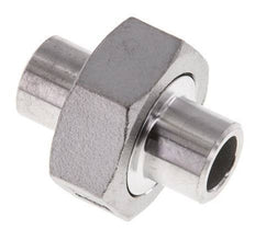Union Straight Connector 13.5mm Weld End Stainless Steel Flat Seal PTFE 16bar (224.8psi)