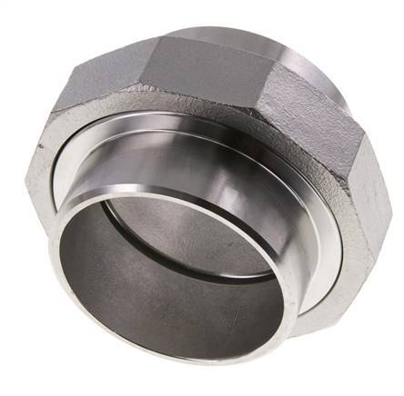 Union Straight Connector 76.1mm Weld End Stainless Steel Flat Seal PTFE 16bar (224.8psi)